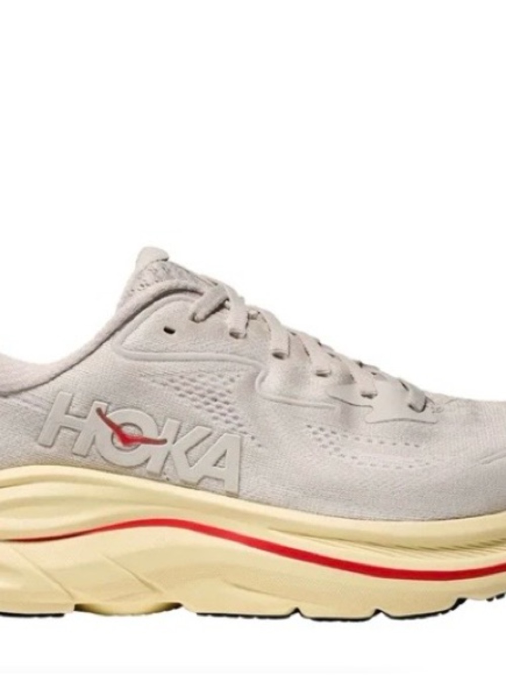 Hoka | Clifton 10 Women’s Running Shoes in Silver with Cerise (red)